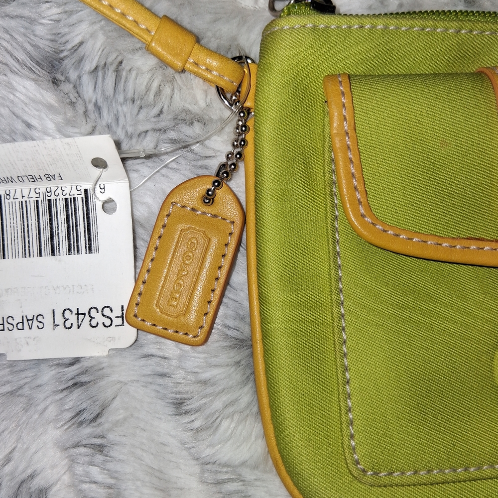 Coach Yellow and Green Clutch with Modern Design - Picture 7 of 7